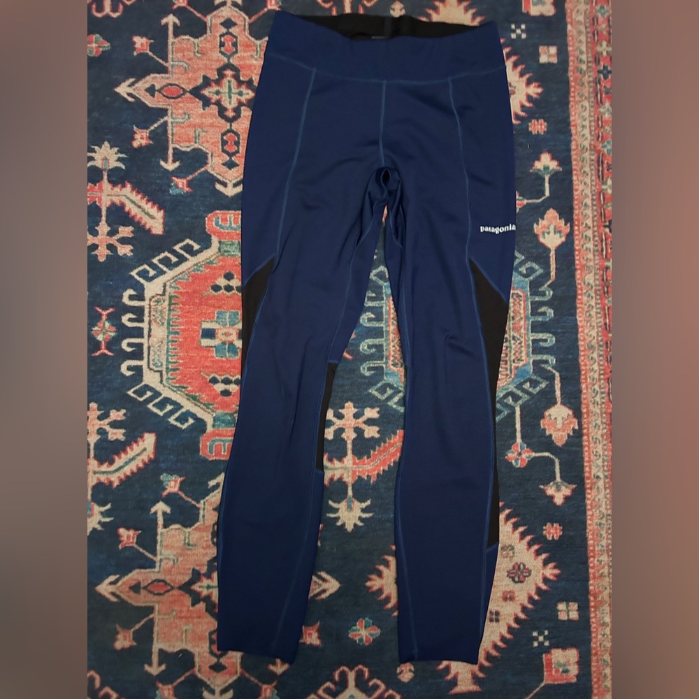 Patagonia Endless Run Blue Leggings, small